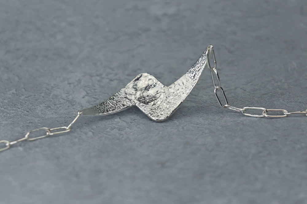 Welsh Sea Glass Reticulated Sterling Silver Cuff