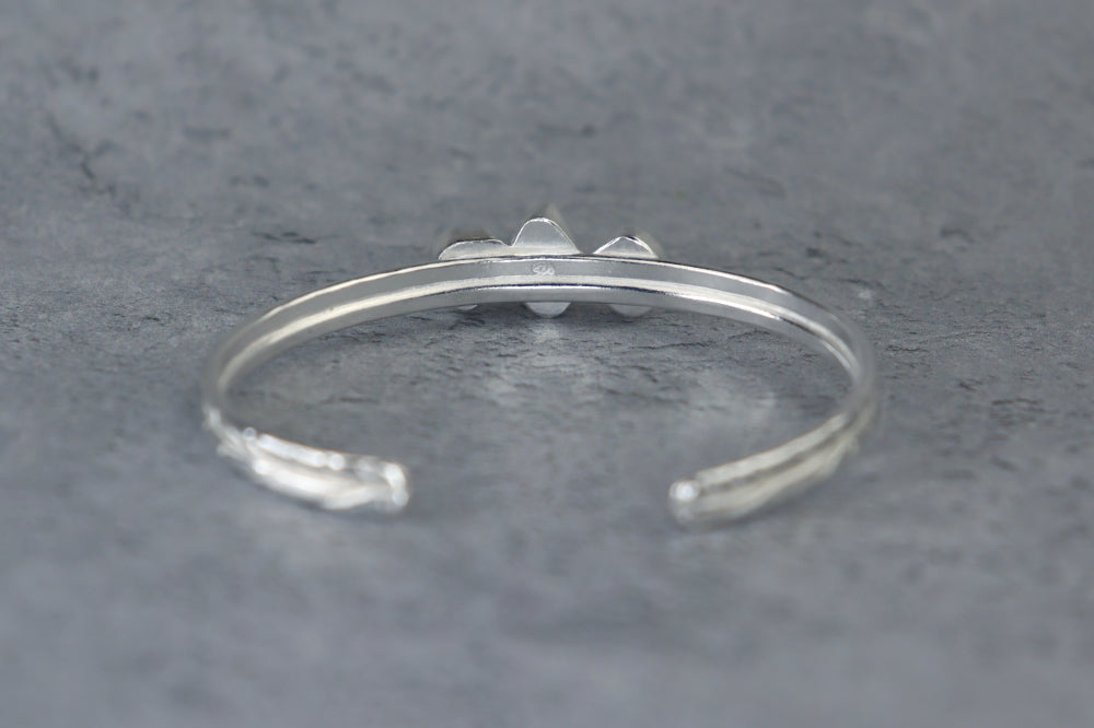 Welsh Sea Glass Textured Sterling Silver Cuff