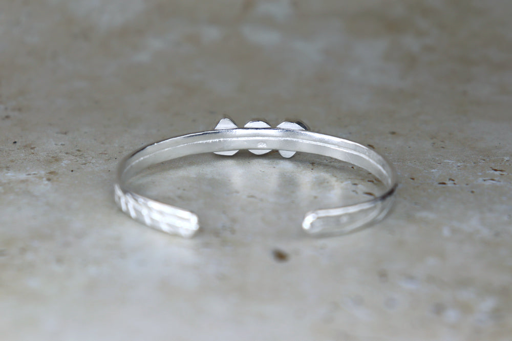 Welsh Sea Glass Textured Sterling Silver Cuff