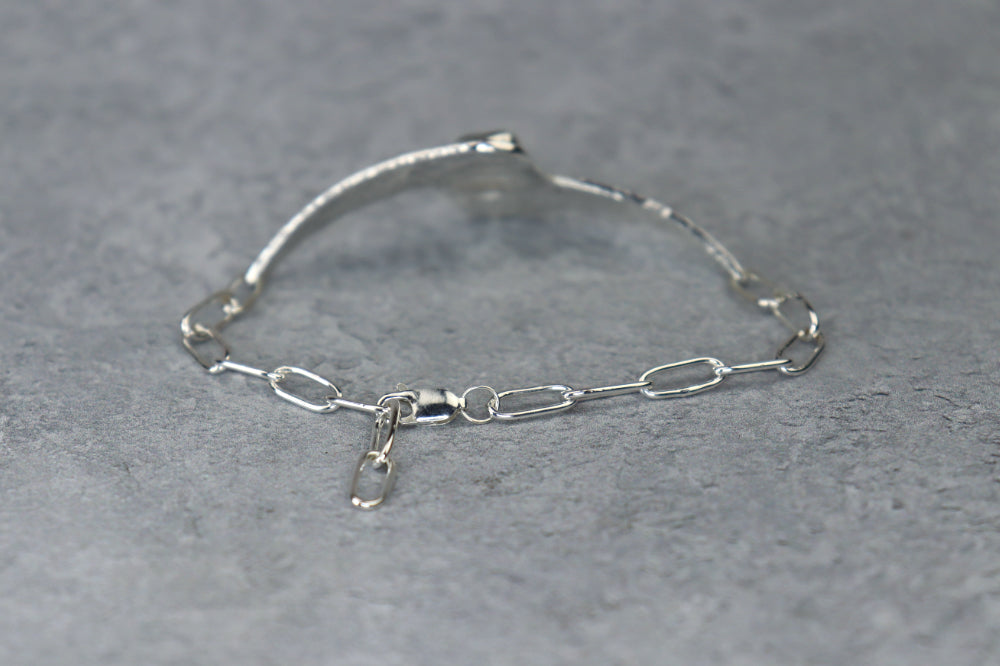 Welsh Sea Glass Reticulated Sterling Silver Cuff