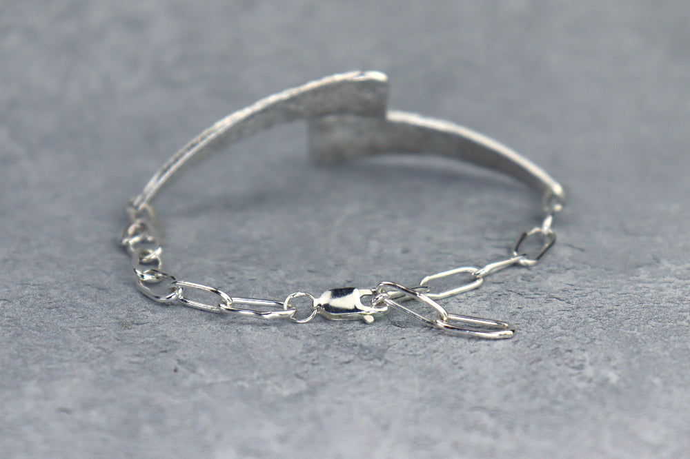 Welsh Sea Glass Reticulated Sterling Silver Cuff