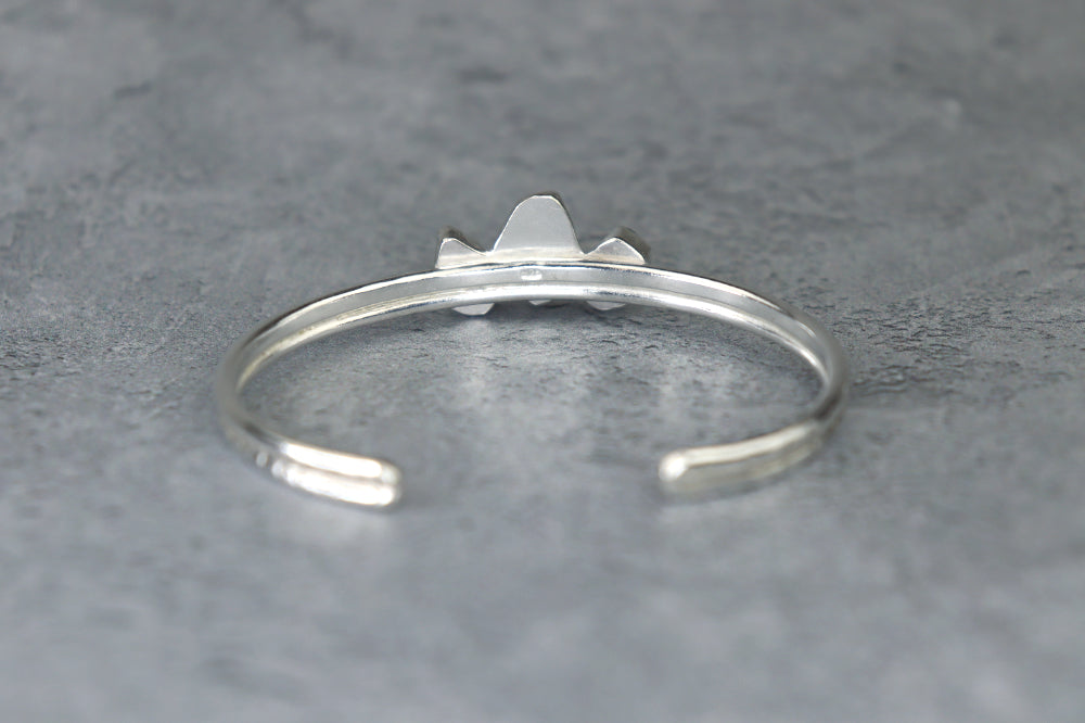 Welsh Sea Glass Textured Sterling Silver Cuff