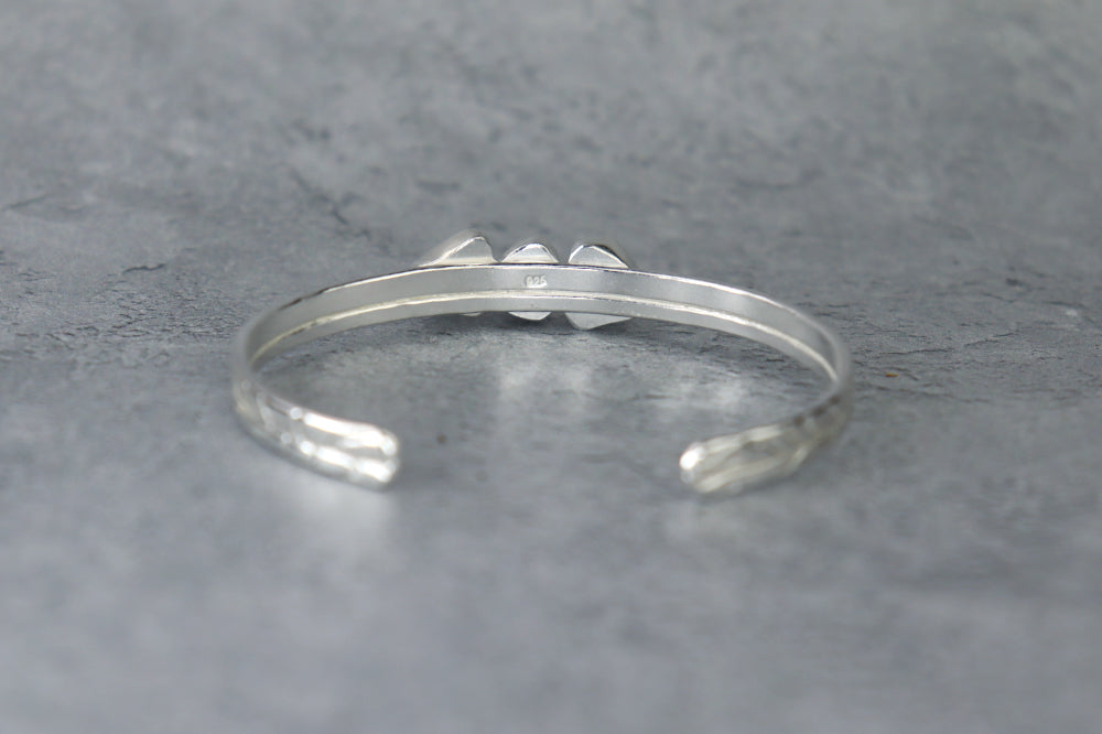 Welsh Sea Glass Textured Sterling Silver Cuff
