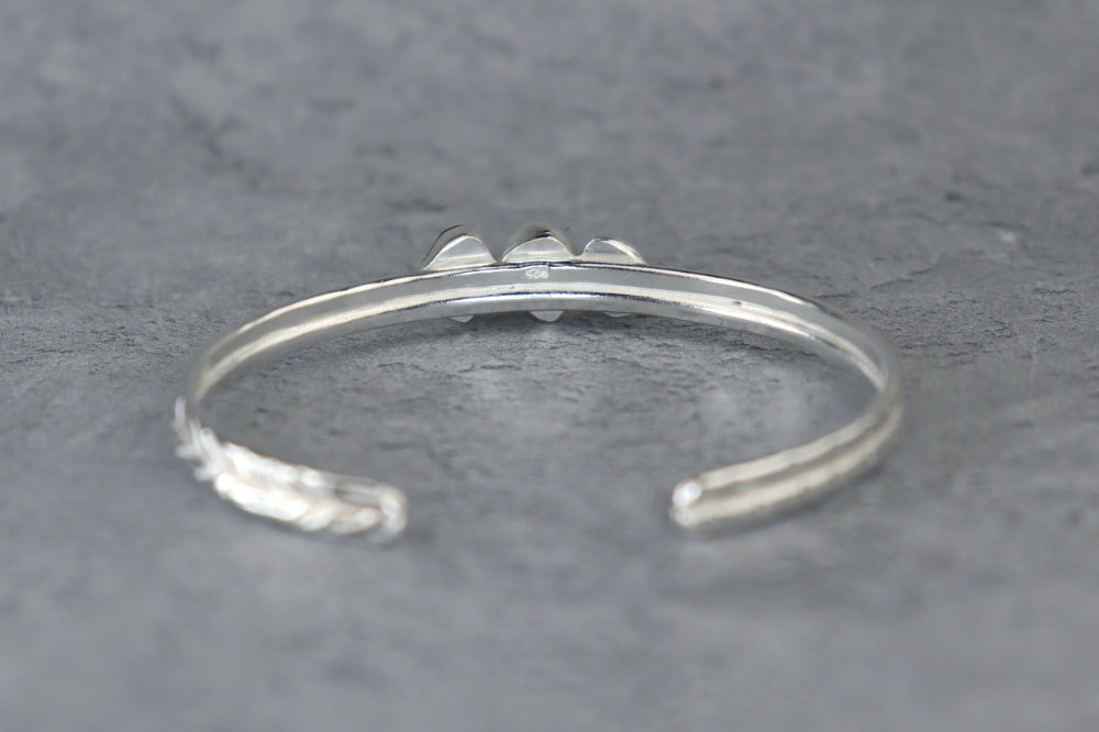 Welsh Sea Glass Textured Sterling Silver Cuff