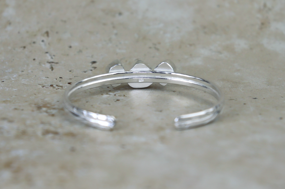 Welsh Sea Glass Textured Sterling Silver Cuff