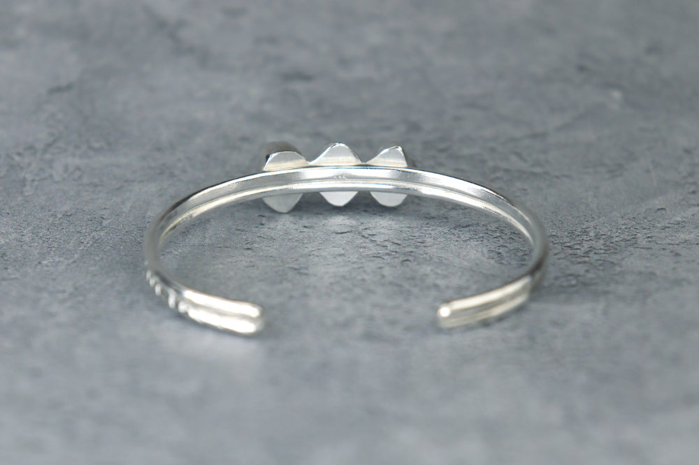 Welsh Sea Glass Textured Sterling Silver Cuff