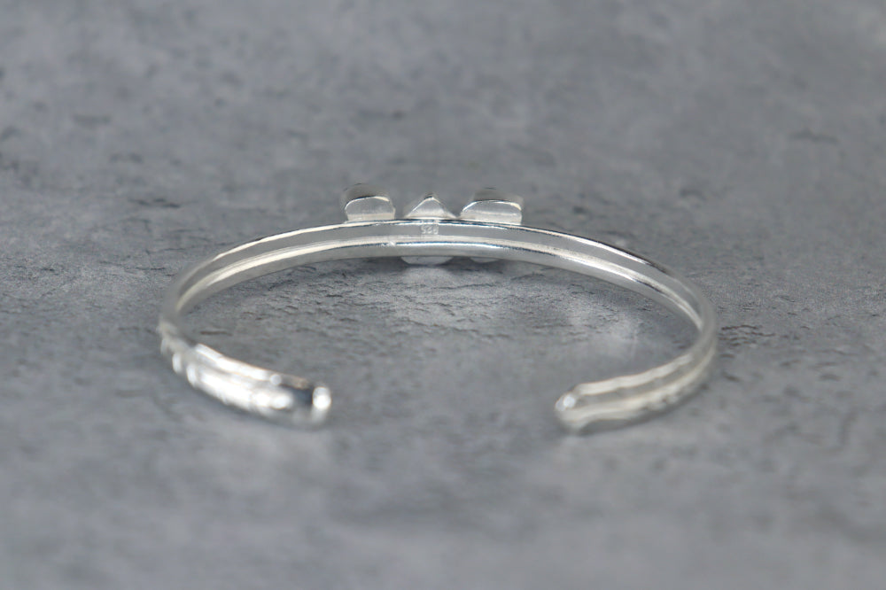 Welsh Sea Glass Textured Sterling Silver Cuff