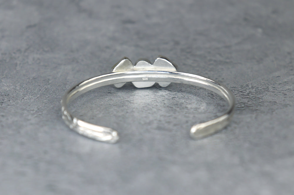 Welsh Sea Glass Textured Sterling Silver Cuff