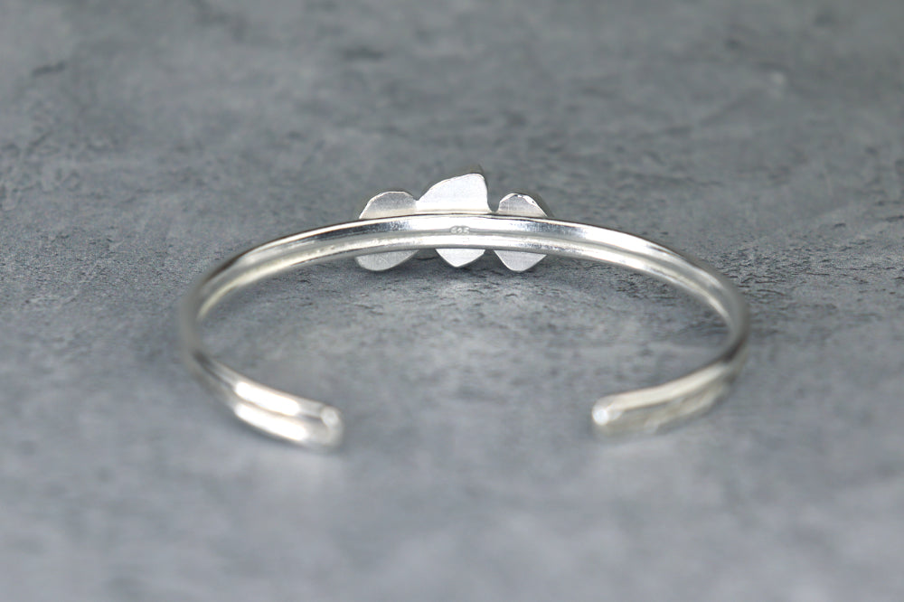 Welsh Sea Glass Textured Sterling Silver Cuff