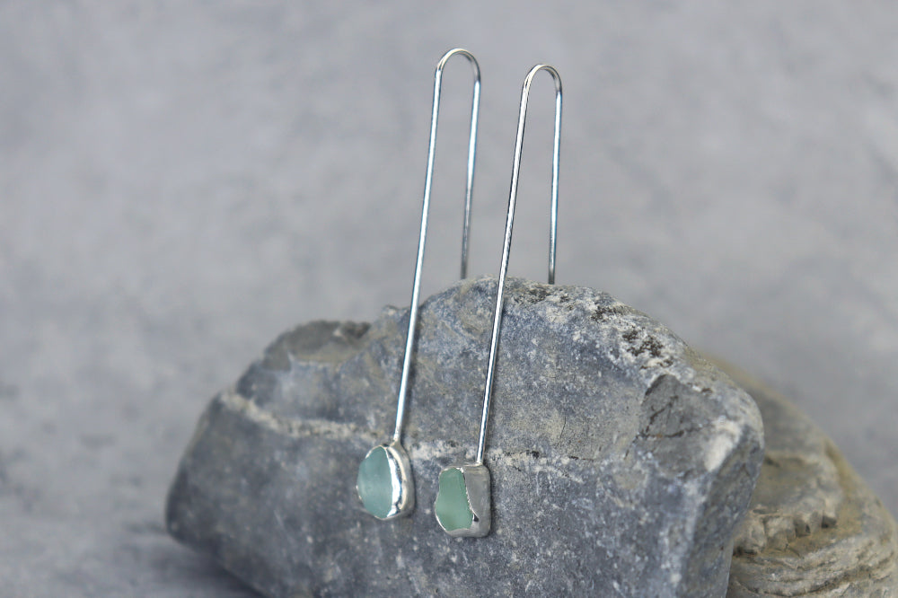 Welsh Sea Glass Drop Earrings