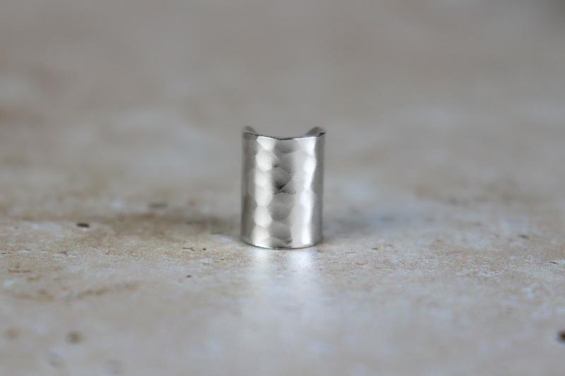 12mm Hammered Ear Cuff Sterling Silver
