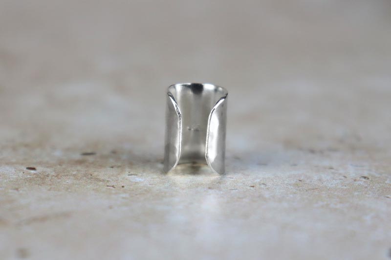 12mm Hammered Ear Cuff Sterling Silver