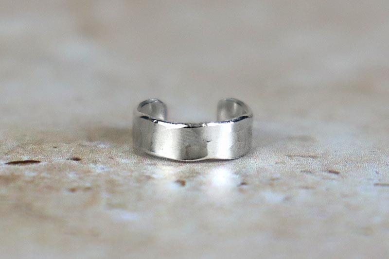 3mm Hammered Ear Cuff Sterling Silver
