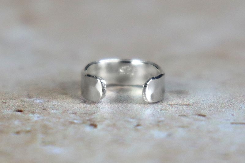 3mm Hammered Ear Cuff Sterling Silver