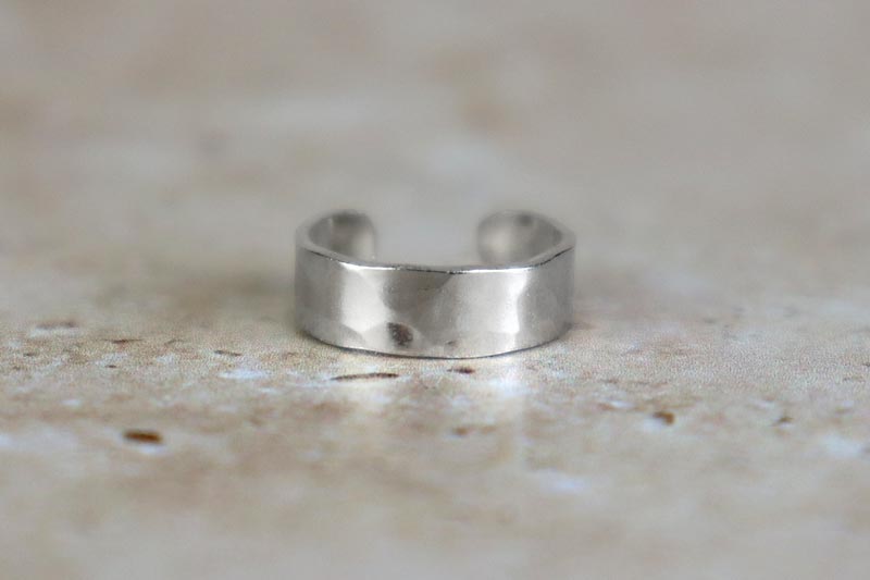 3mm Hammered Conch Ear Cuff Sterling Silver