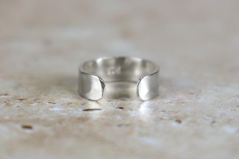 3mm Hammered Conch Ear Cuff Sterling Silver