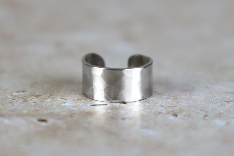5mm Hammered Conch Ear Cuff Sterling Silver