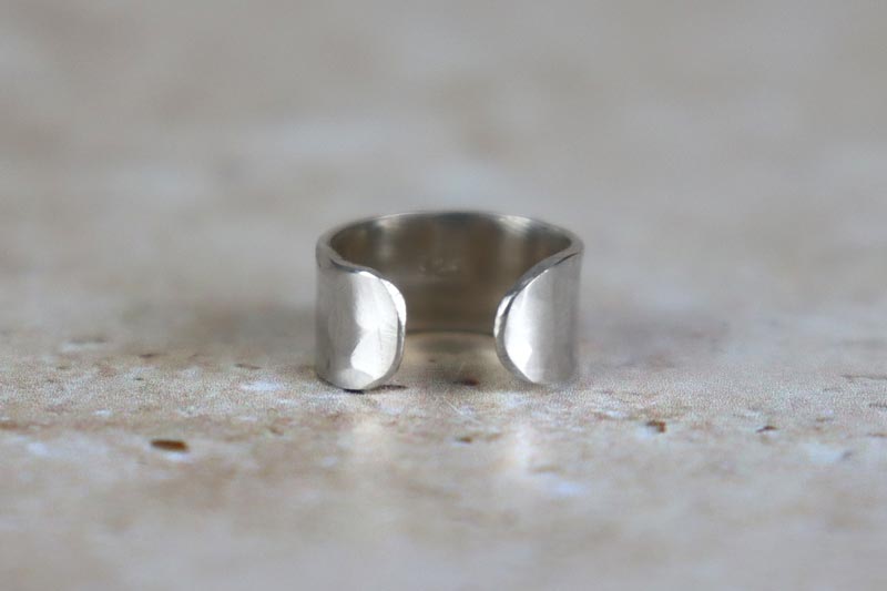 5mm Hammered Conch Ear Cuff Sterling Silver