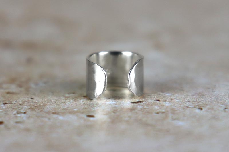 7mm Hammered Ear Cuff Conch Sterling Silver