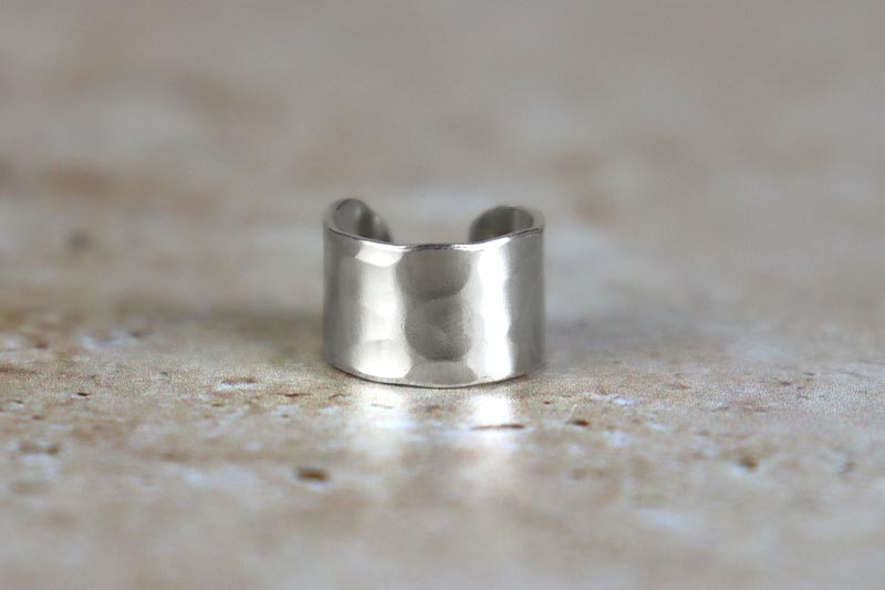 7mm Hammered Ear Cuff Conch Sterling Silver