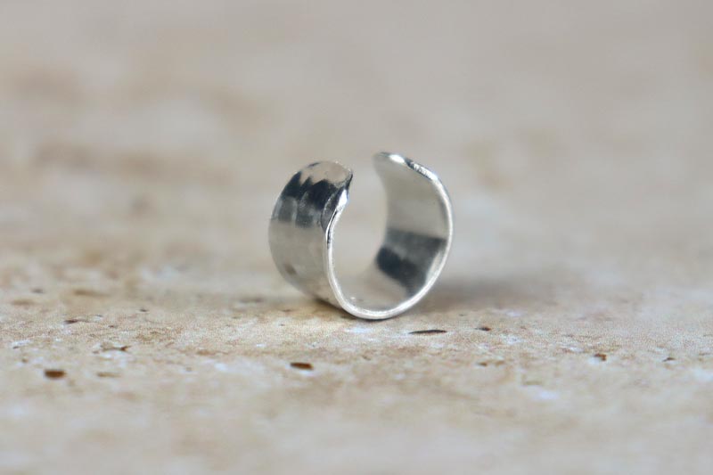 7mm Hammered Ear Cuff Conch Sterling Silver