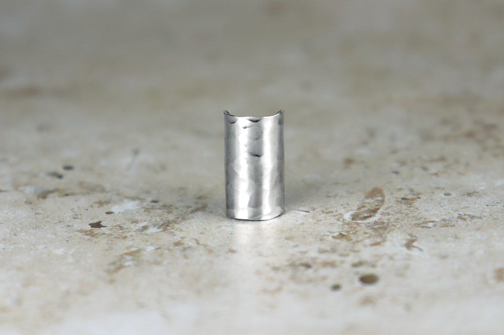 15mm Hammered Ear Cuff Sterling Silver