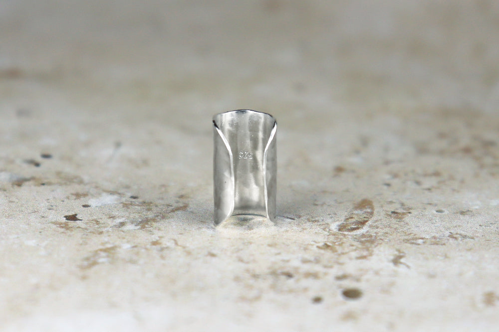15mm Hammered Ear Cuff Sterling Silver