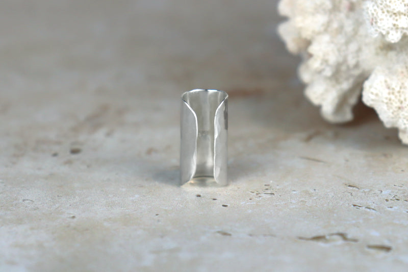 22mm Hammered Ear Cuff Sterling Silver