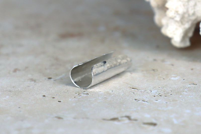 25mm Hammered Ear Cuff Sterling Silver