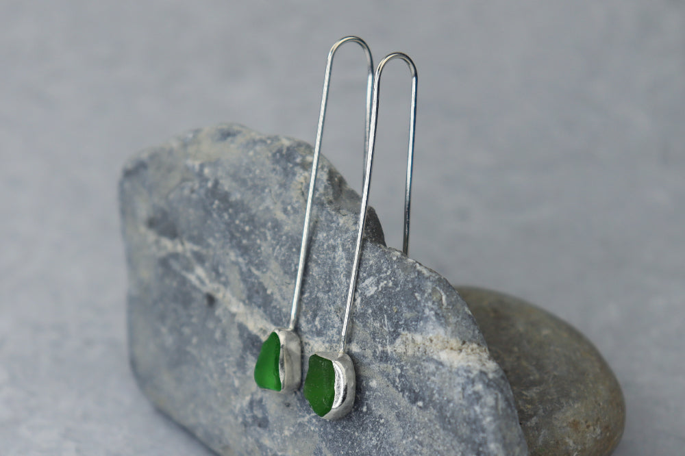 Welsh Sea Glass Drop Earrings