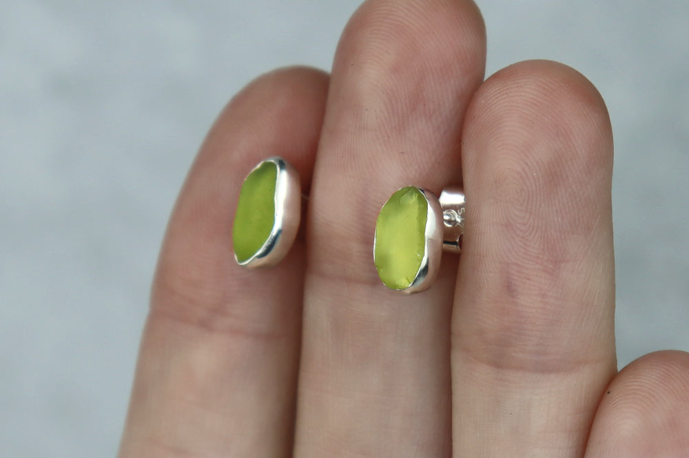 Welsh Sea Glass Stud Earrings