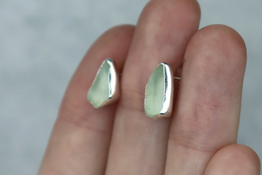 Welsh Sea Glass Stud Earrings