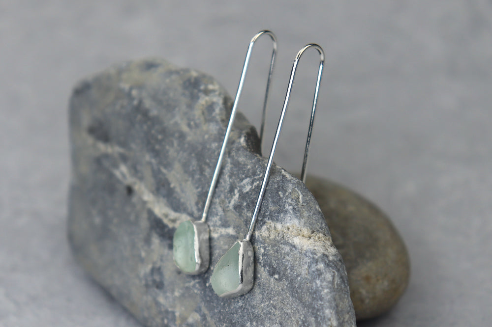 Welsh Sea Glass Drop Earrings