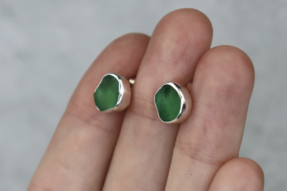 Welsh Sea Glass Stud Earrings