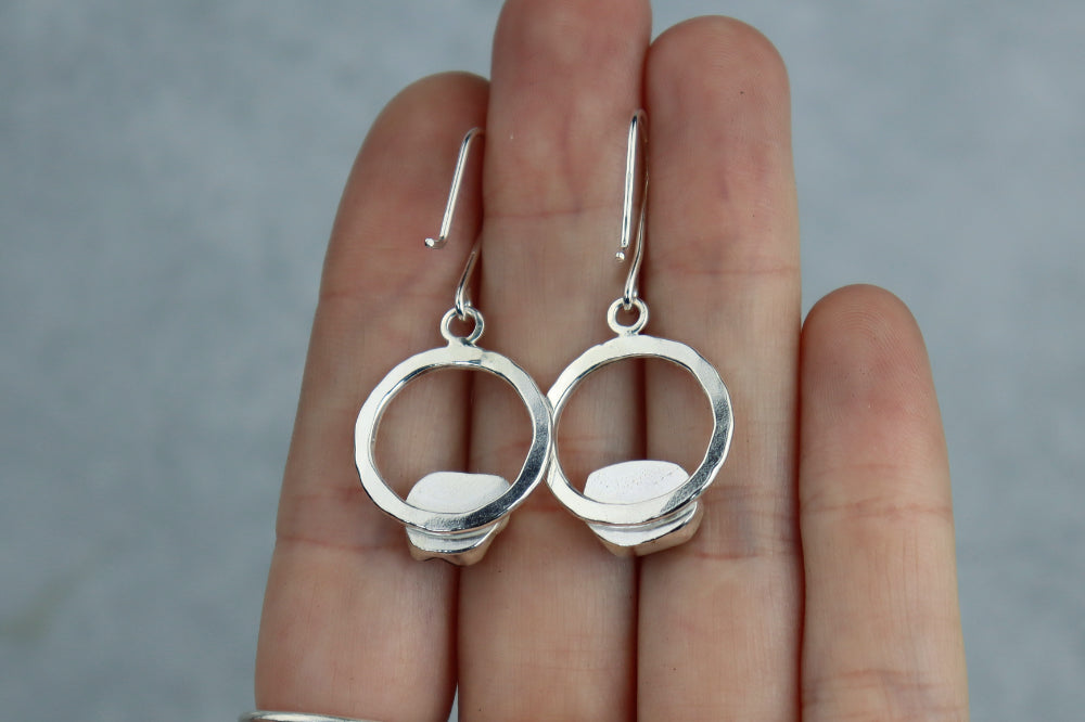 Welsh Sea Glass Geometric Earrings