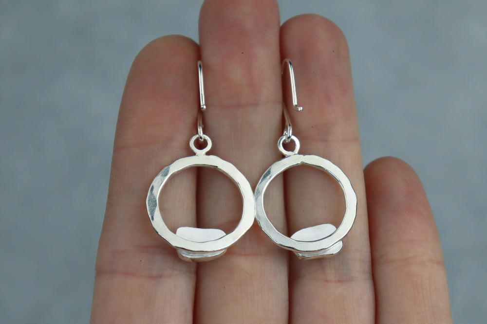 Welsh Sea Glass Geometric Earrings