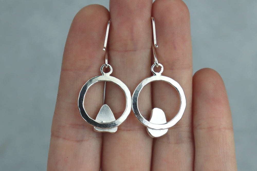 Welsh Sea Glass Geometric Earrings