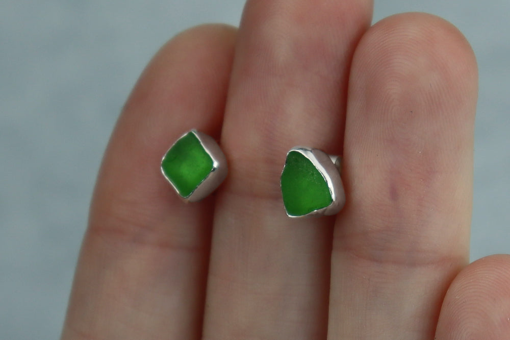 Welsh Sea Glass Stud Earrings