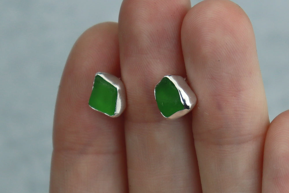 Welsh Sea Glass Stud Earrings