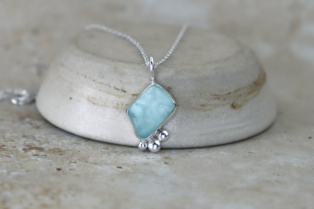 Welsh Sea Glass Silver Necklace