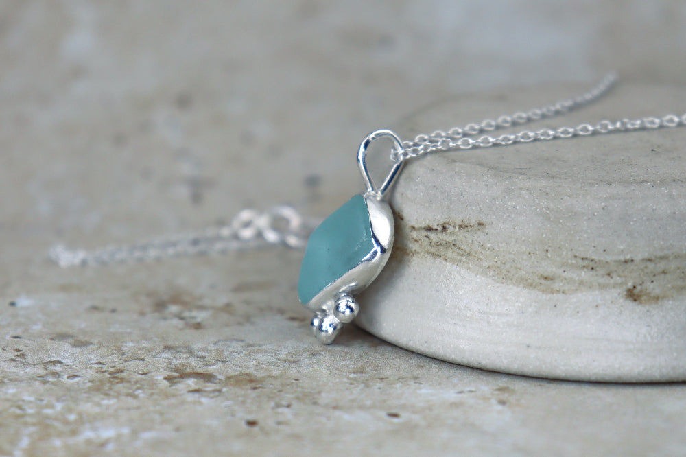 Welsh Sea Glass Silver Necklace