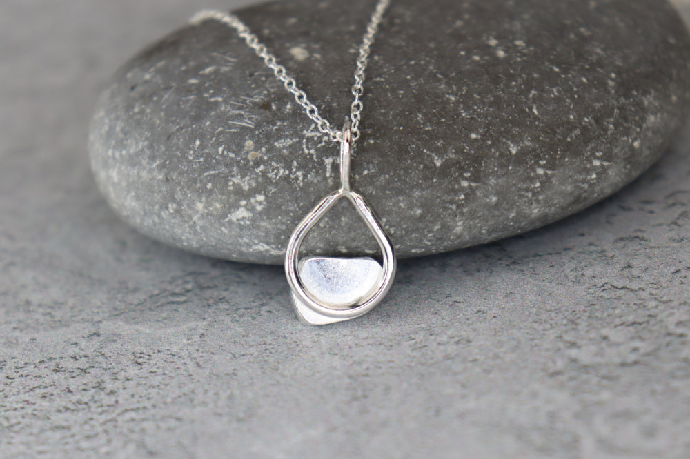 Welsh Sea Glass Teardrop Necklace
