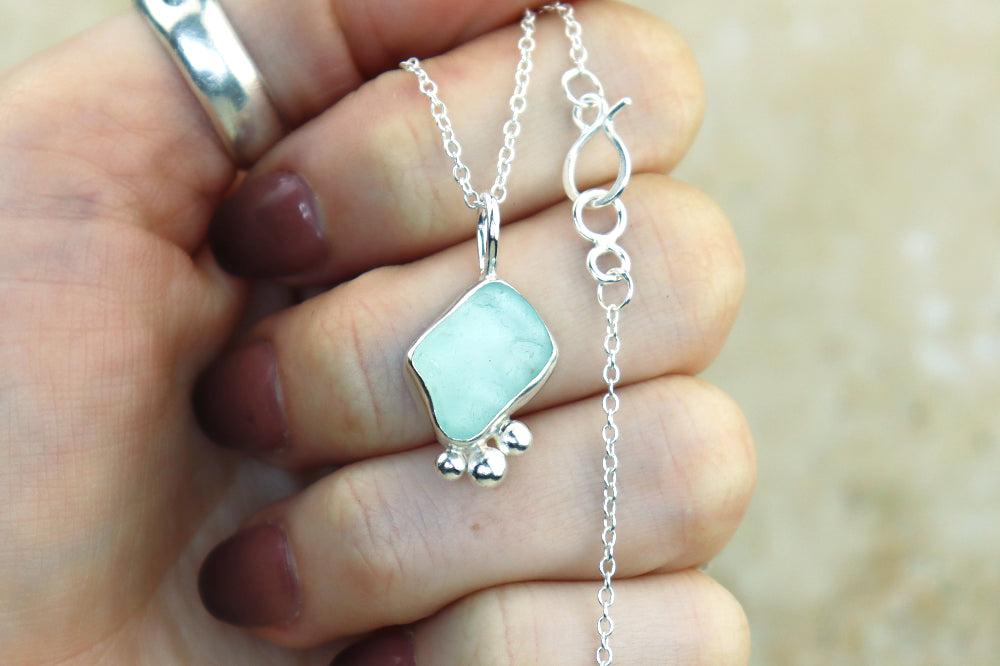 Welsh Sea Glass Silver Necklace