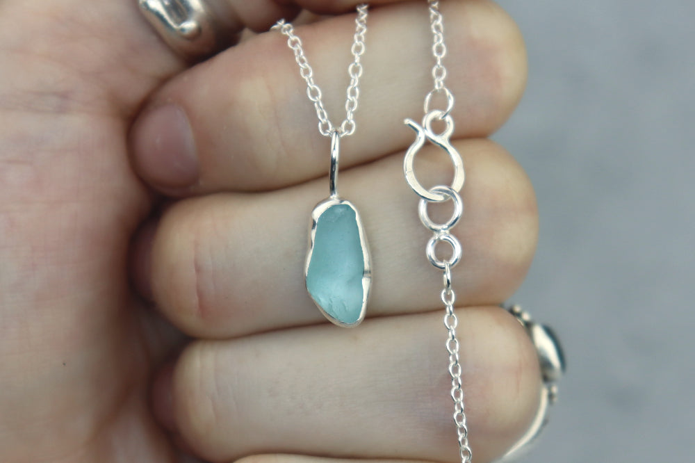Welsh Sea Glass Silver Necklace