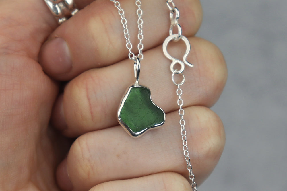 Welsh Sea Glass Silver Necklace