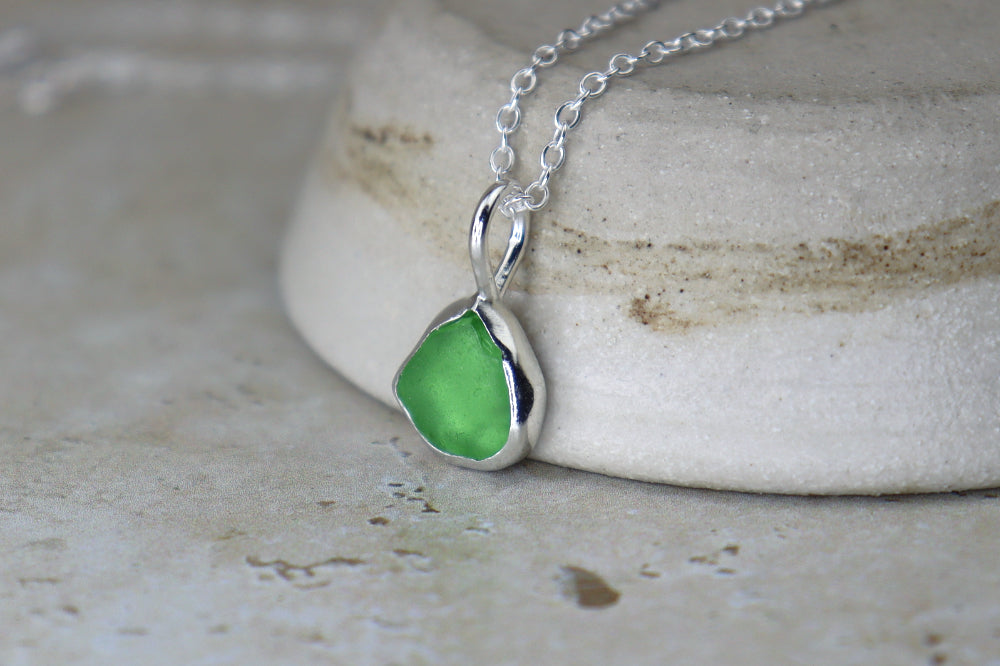Welsh Sea Glass Silver Necklace