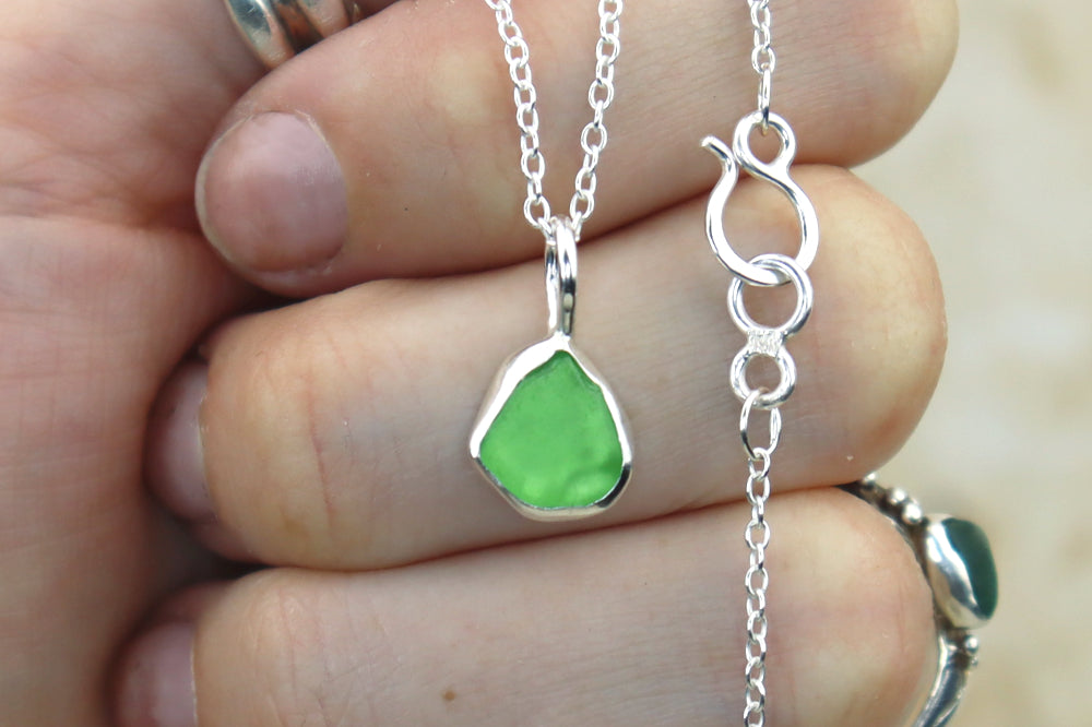 Welsh Sea Glass Silver Necklace