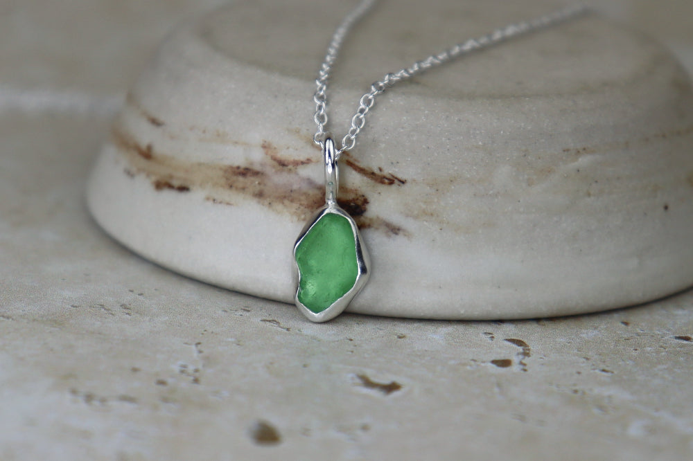 Welsh Sea Glass Silver Necklace