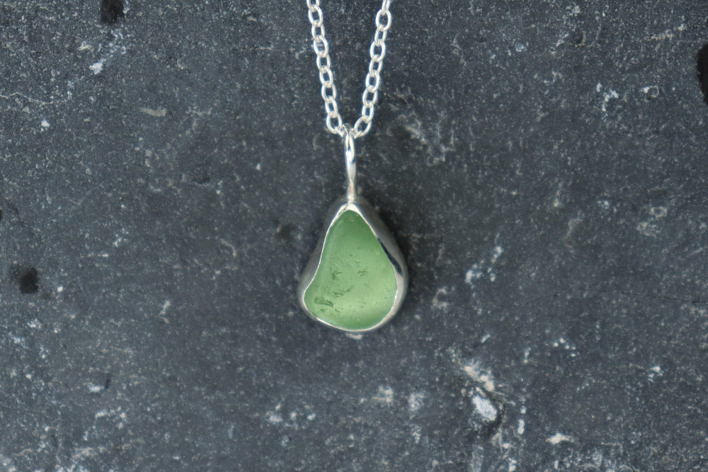 Welsh Sea Glass Silver Necklace