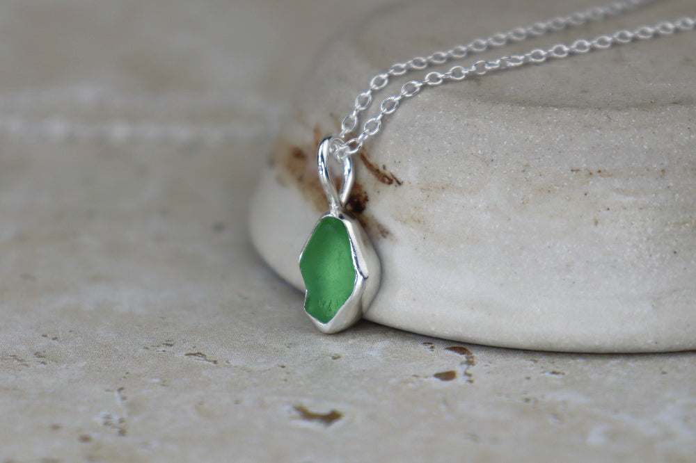 Welsh Sea Glass Silver Necklace